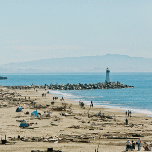 A sunny day at Seabright Beach